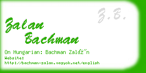 zalan bachman business card